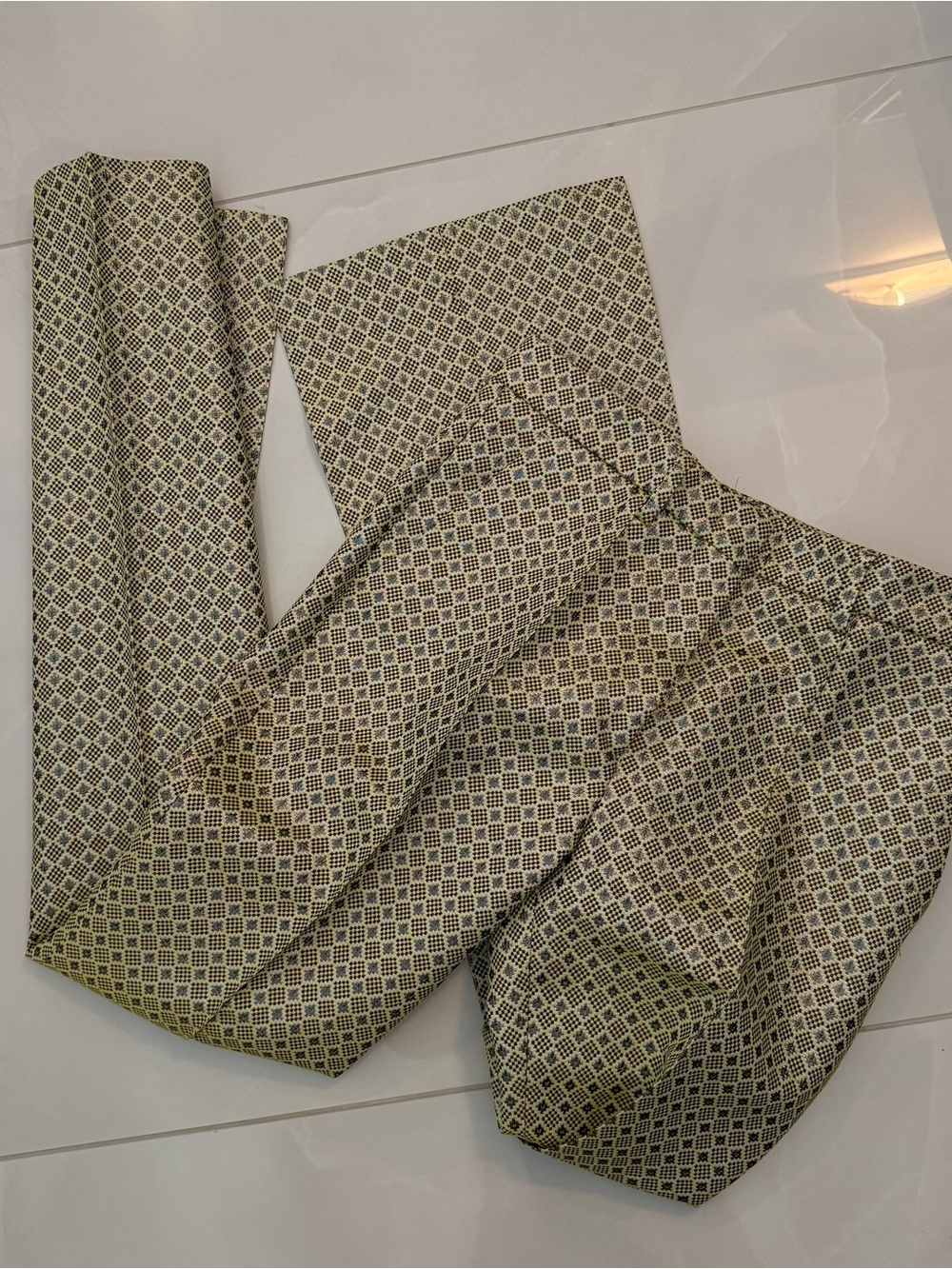 ETRO Metallic Jaquard Straight Leg Pants Size 38